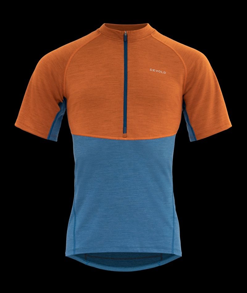 Devold - Standal Zip T-Shirt (Mens) - 170g/ms, Colour: Blue, Size: M, Style: Base Layer