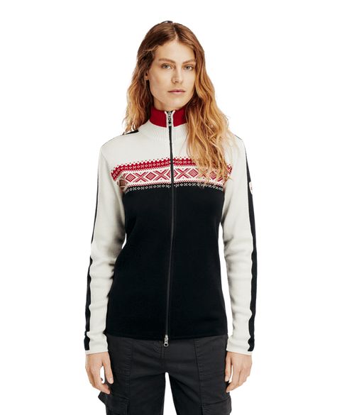Dale of Norway - Dystingen Jacket (Ladies), Colour: Black/Red (F00), Size: S, Style: Full Zip