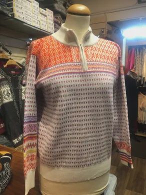 SALE - Rebel Half Zip (Ladies), Colour: White/Pink/Orange, Size: XS, Style: Half Zip