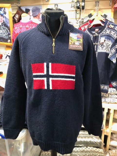 Norwool 180 - Flag Zip Neck, Colour: Navy (76), Size: XXL, Style: Half Zip