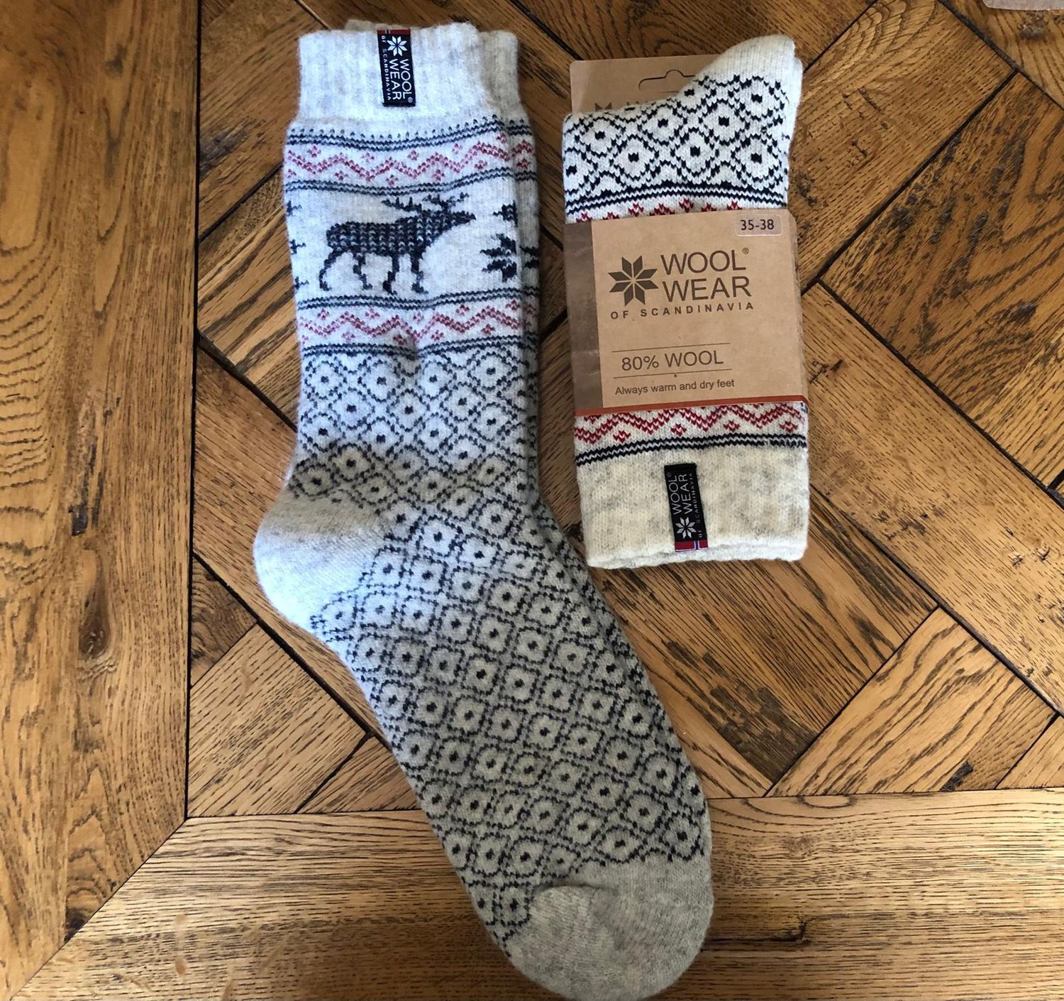 Wool Wear Moose Sock (100), Colour: Off White, Size: 35-38, Style: Sock