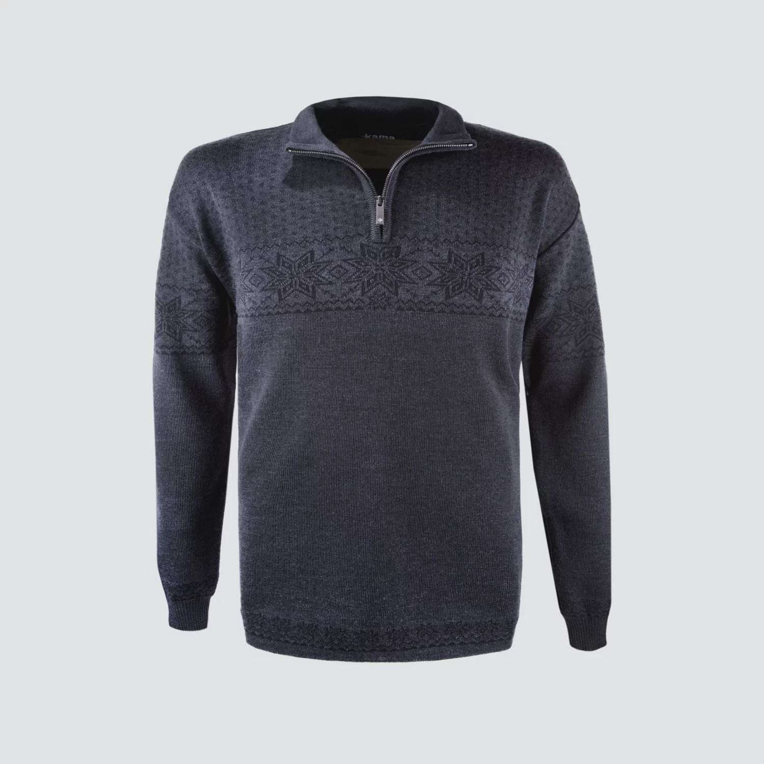 Kama Merino Sweater (4053), Colour: 111 Charcoal, Size: S, Style: Half Zip