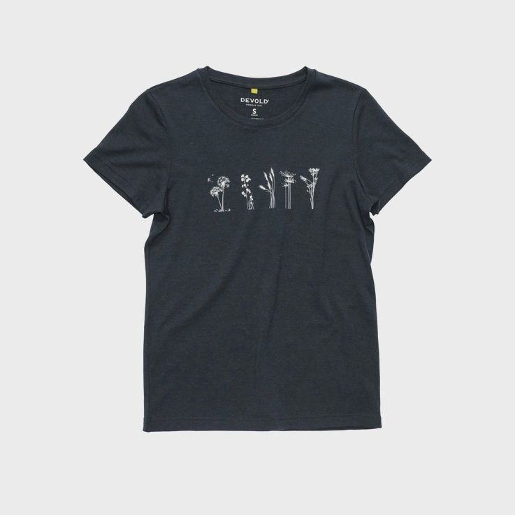Devold - Flowers T-shirt (Ladies), Colour: Ink, Size: XS, Style: Base Layer