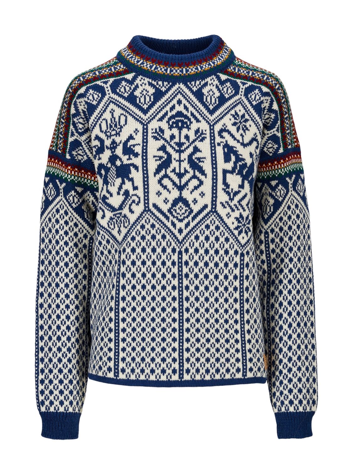 Dale of Norway - Lillehammer 1994 Crew Neck (Ladies), Colour: Indigo Mustard (C), Size: S, Style: Crew Neck