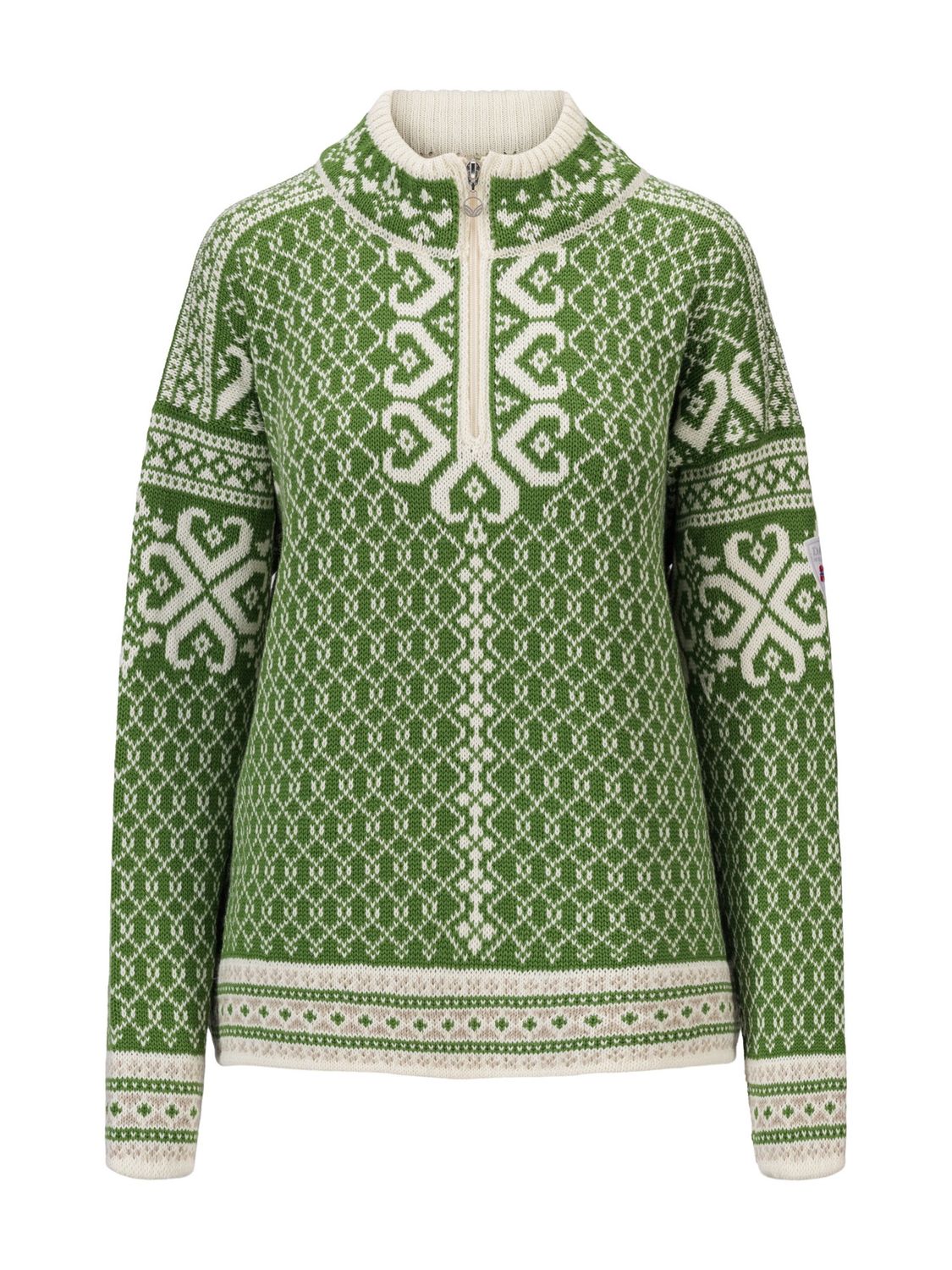 Dale of Norway - Leknes Half Zip (Ladies), Colour: Green (N01), Size: XS, Style: Half Zip