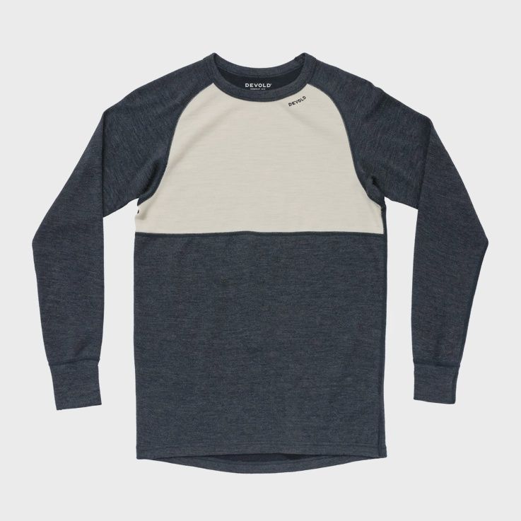 Devold - Expedition Silk Crew Neck (Mens) - 235 g/m2, Colour: Ink/Off White, Size: S, Style: Base Layer