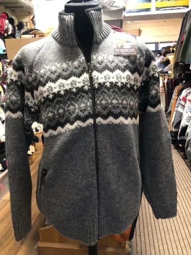 Norwool 180 - Lined Pattern Full Zip (180FCW), Colour: Mid Grey Pattern (74/227/51), Size: S, Style: Lined