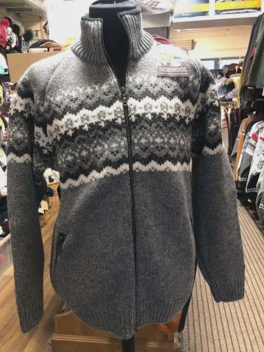 Norwool 180 - Pattern Full Zip (180FC), Colour: Mid Grey Pattern (74/227/51), Size: S, Style: Full Zip