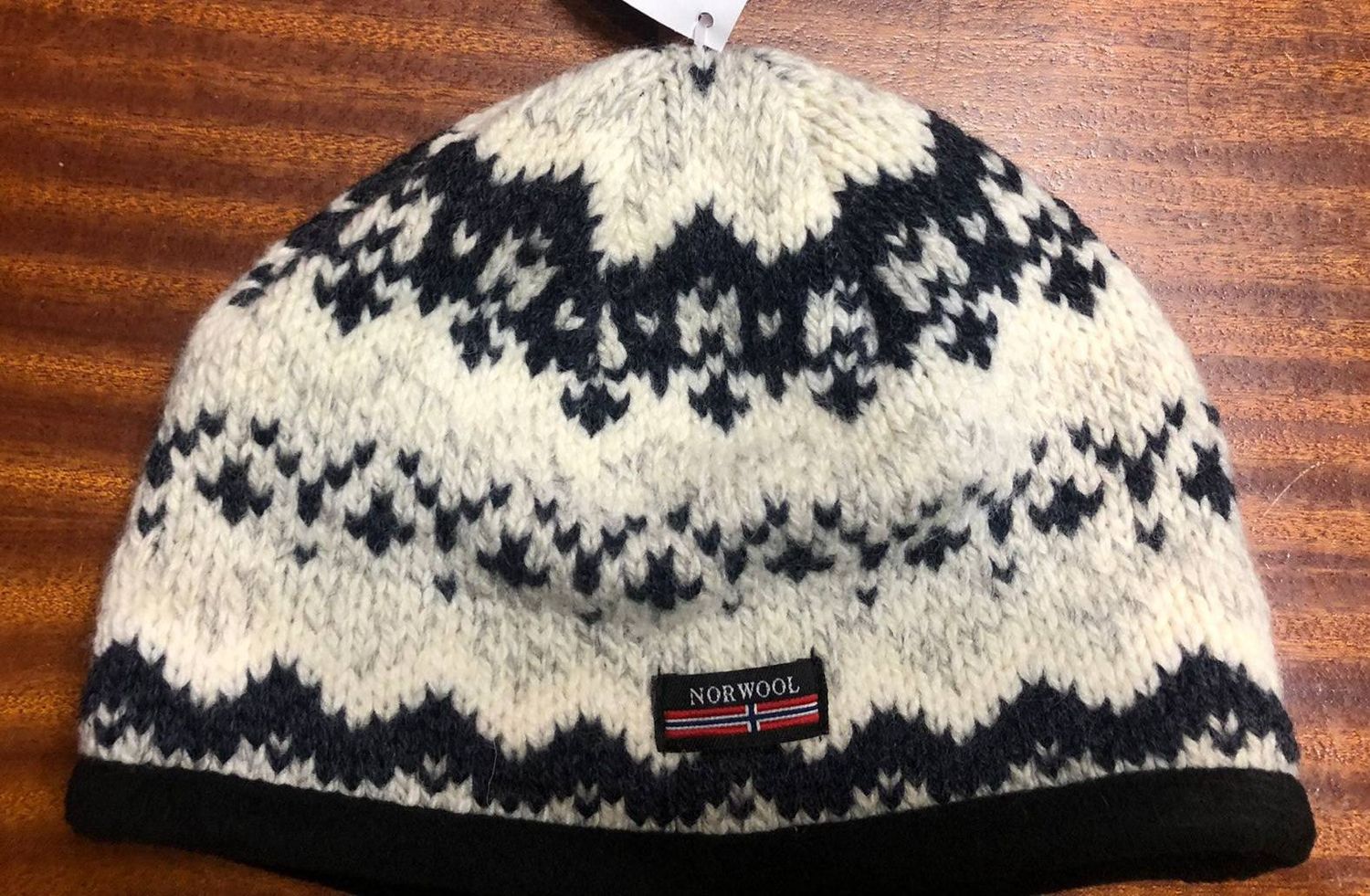Norwool 180 - Pattern Beanie, Colour: Light Grey/Indigo, Size: One, Style: Hat