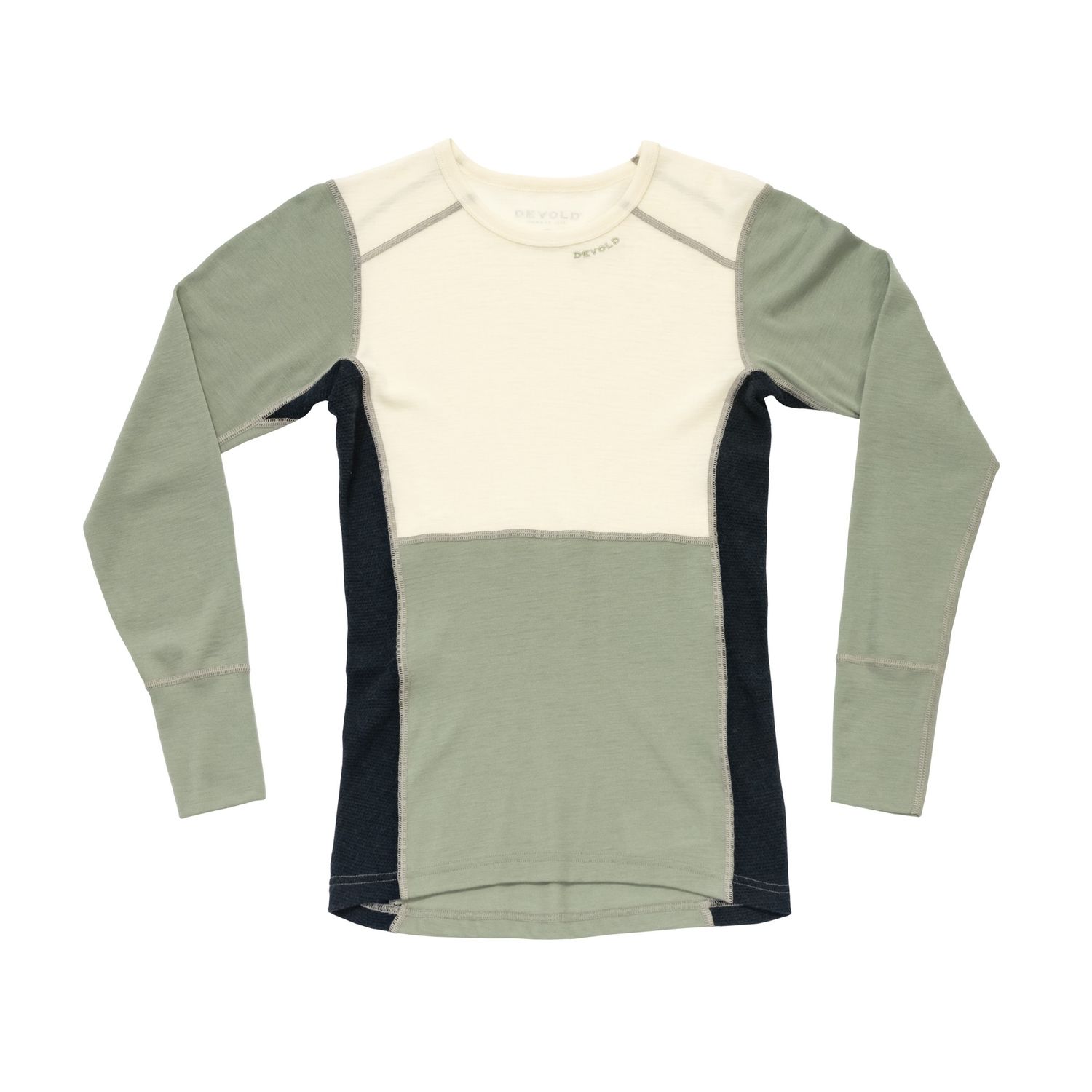 Devold - Lauparen Crew Neck (Ladies) - 190 g/m2, Colour: Raw White/Fog/Ink, Size: XS, Style: Base Layer