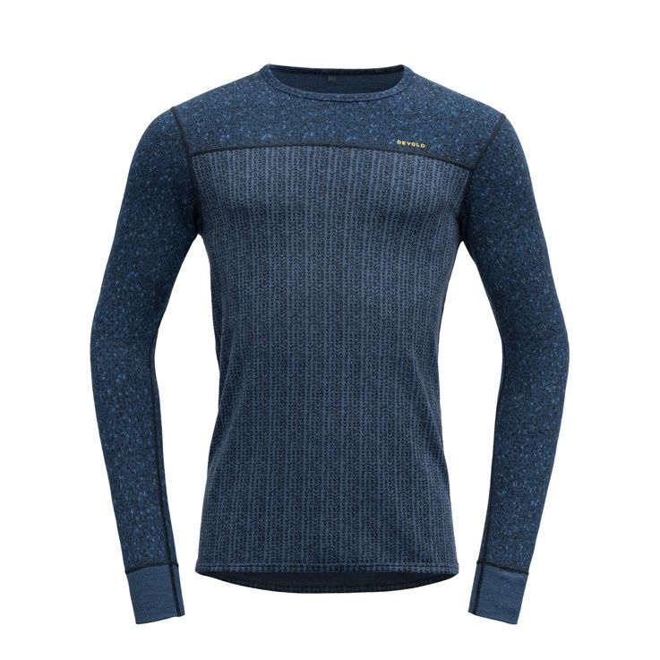 Devold - Kvitegga Crew Neck (Mens) - 230 g/m2, Colour: Blue, Size: S, Style: Base Layer