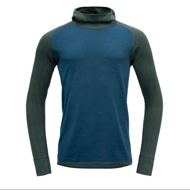 Devold - Kvitegga Hood (Mens) - 230 g/m2, Colour: Woods/Blue, Size: M, Style: Base Layer