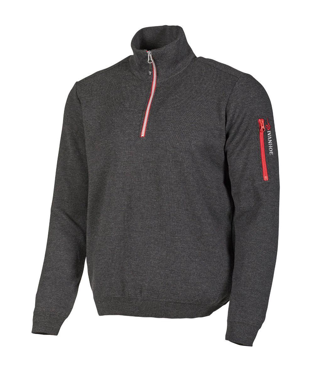 Ivanhoe - Hadar Half Zip, Colour: Graphite Marl, Size: M, Style: Half Zip