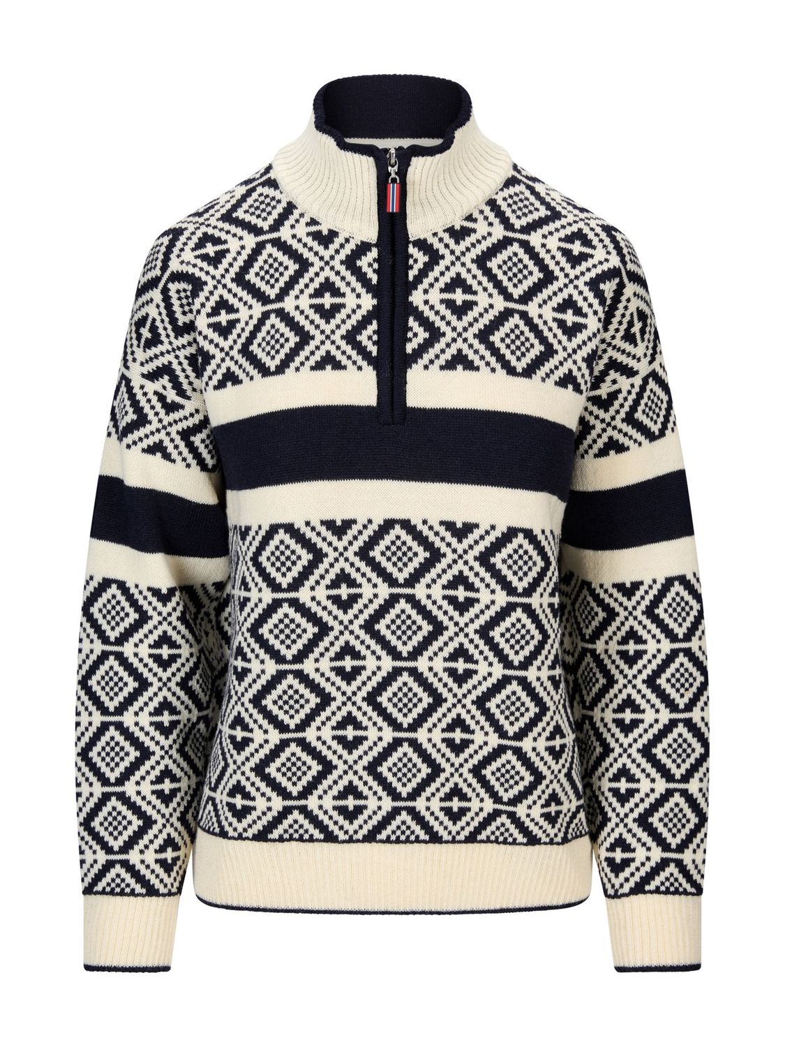Dale of Norway Milano-Cortina 2026 Team Jumper (Ladies), Colour: Navy/Off White (C00), Size: XS, Style: Half Zip