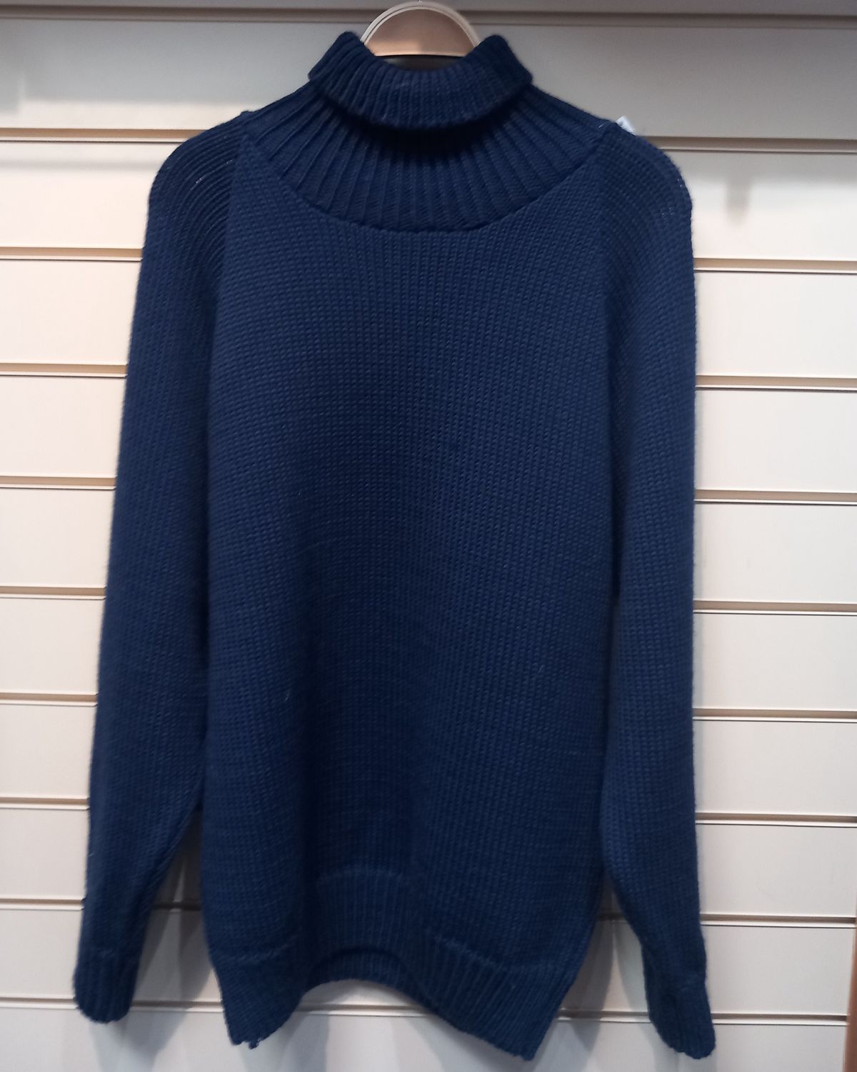 Norwool - High Neck Worsted Yarn, Colour: Navy (270), Size: L, Style: High Neck