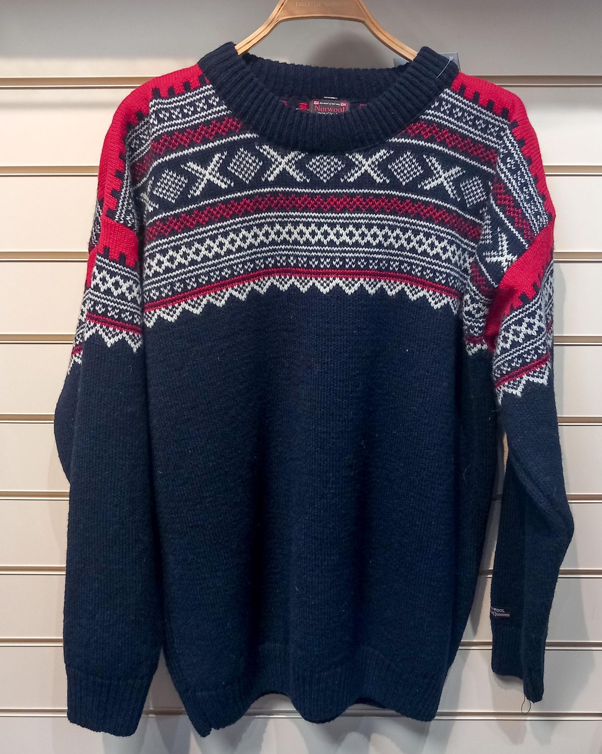 Norwool - Crew Neck (193CN), Colour: Navy (76), Size: L, Style: Crew Neck