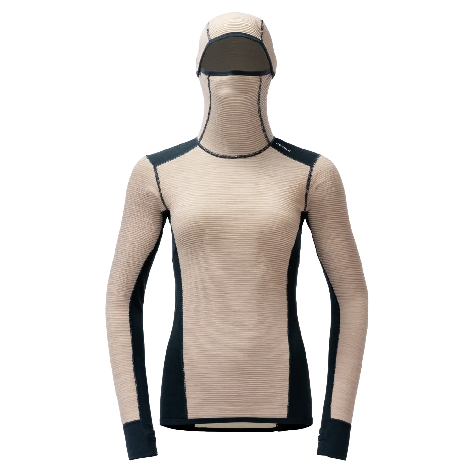 Devold - Reverso Hood (Ladies) - 340 g/m2, Colour: Stone, Size: XS, Style: Base Layer