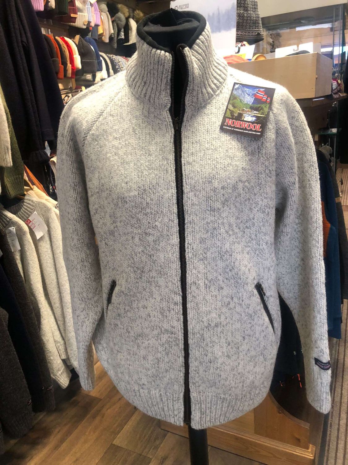 Norwool 180 - Plain Full Zip (180FC), Colour: Natural (01), Size: S, Style: Full Zip