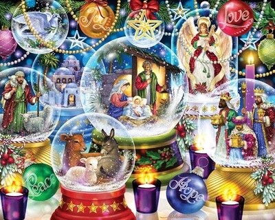 Nativity Snow Globes Jigsaw Puzzle 1000 Piece