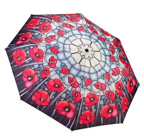 33015SC Stained Glass Poppies RC Umbrella