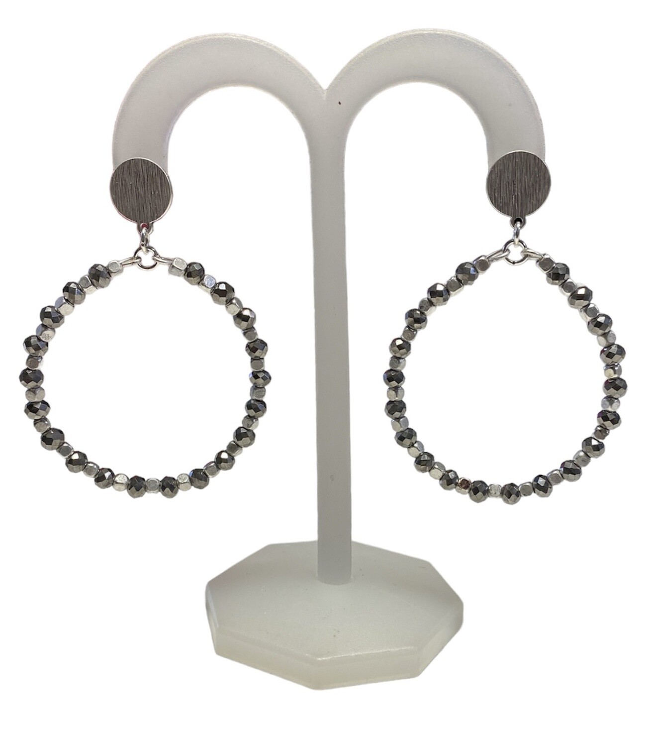 338-237 Bead Hoop Post Earring