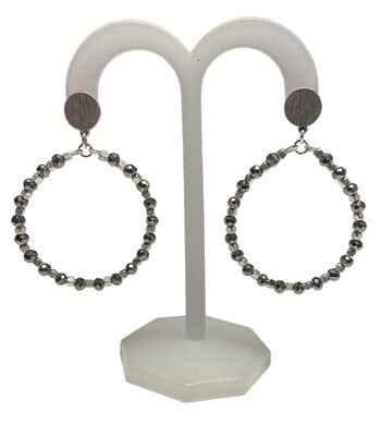 338-237 Bead Hoop Post Earring
