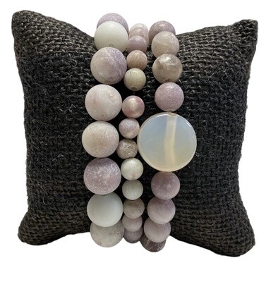 335/132B Amethyst Stone 3 Row Bracelet