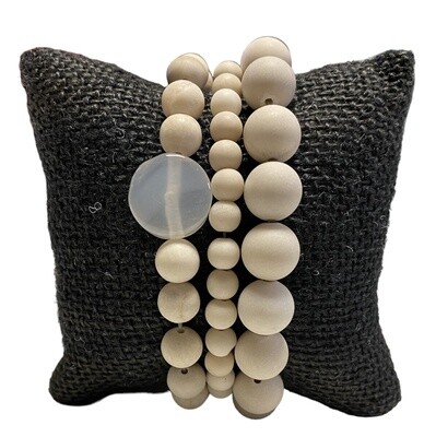 335/130 Cream Stone 3 Row Bracelet