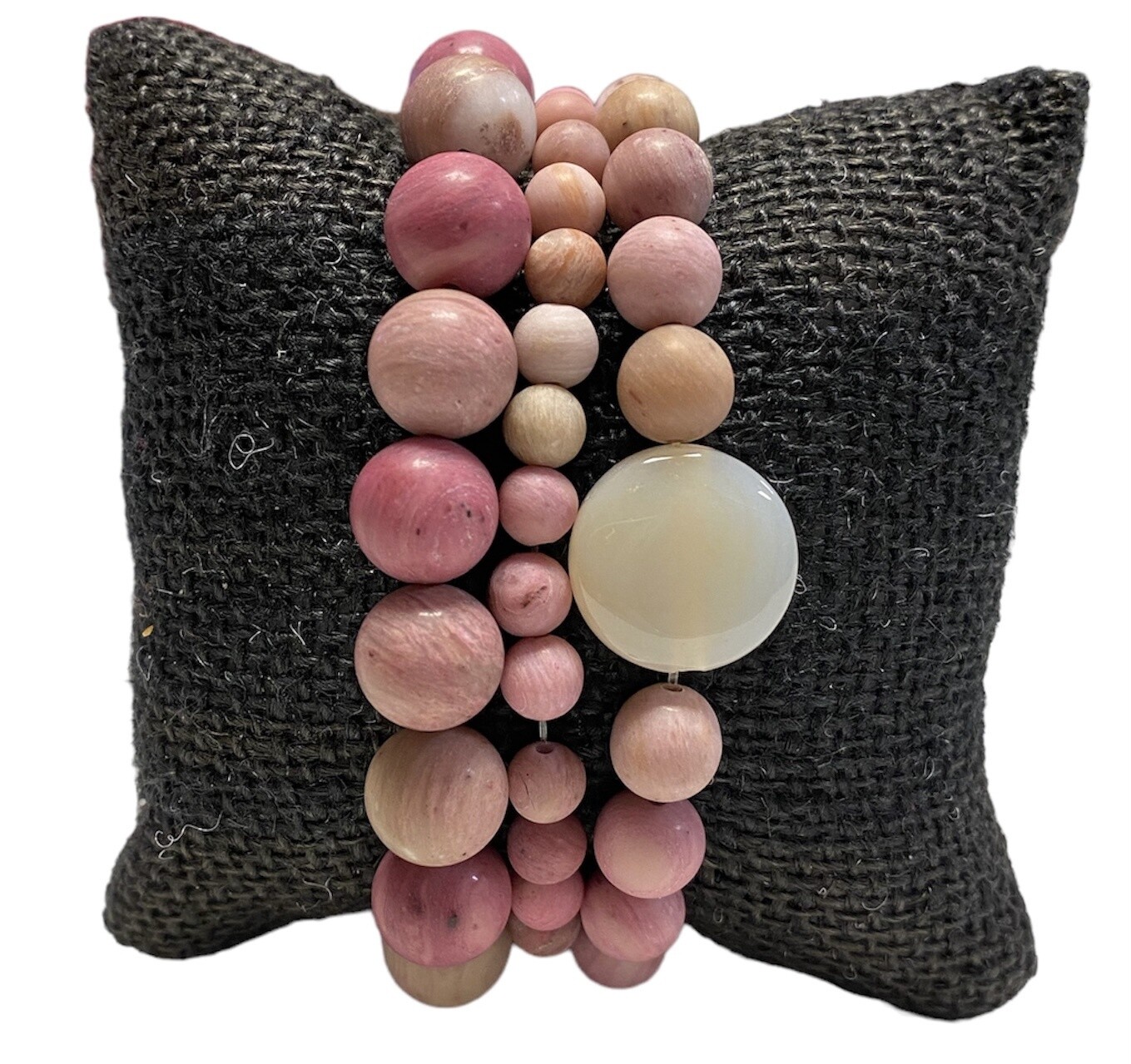 335/131B Pink Stone 3 Row Bracelet