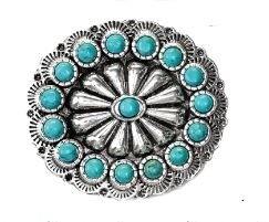 BKL001 Turq/Sil Round Buckle