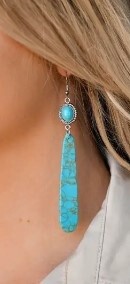 E773PRL Turquoise Post Drop Ear