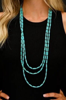 N1407 Long 3 Strand Turq Tube N