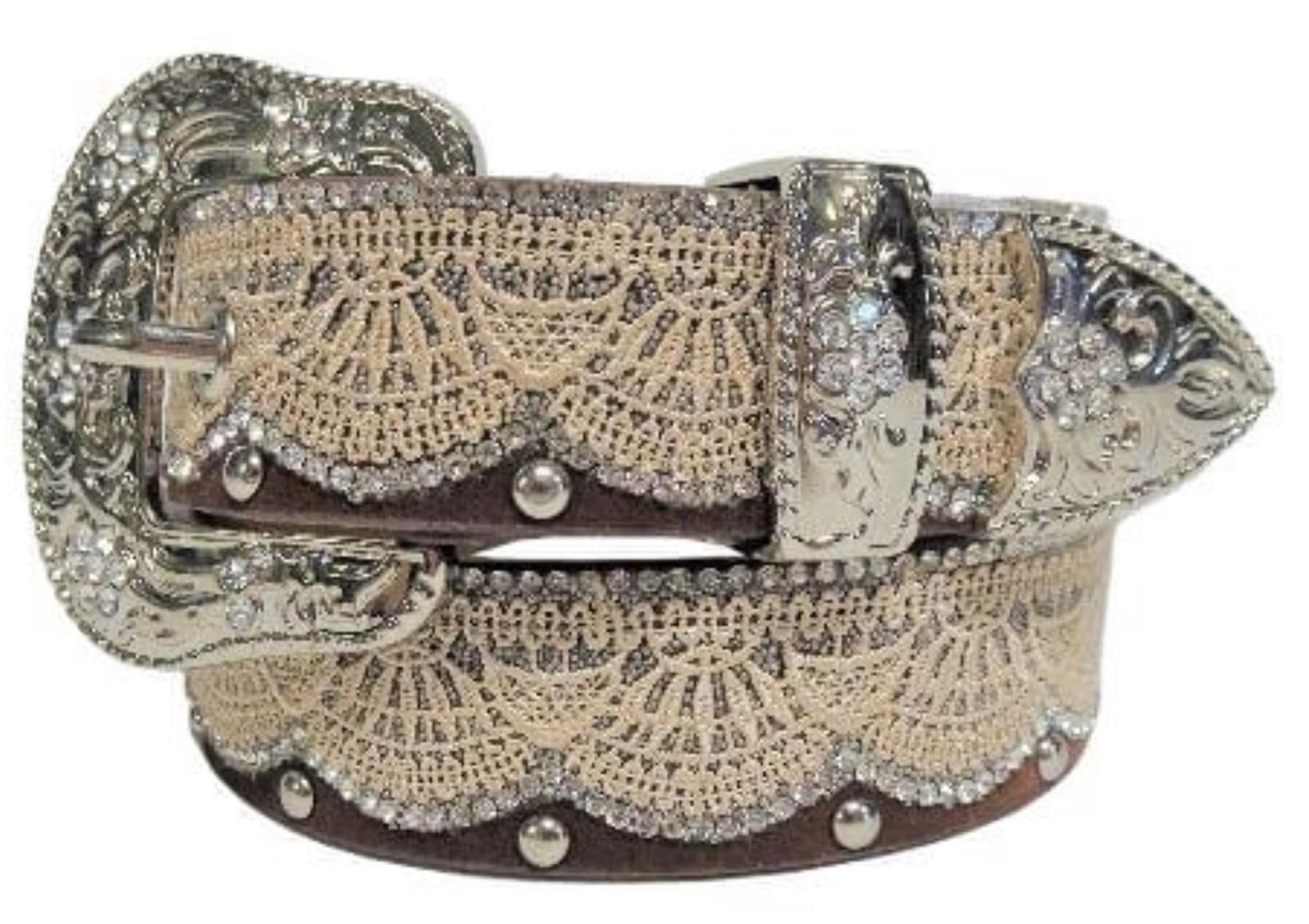 DA3652 Kids Lace Belt, Colour: Brn/Ivory, Size: Small