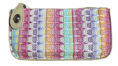 L8222 Stripe Straw Wristlet/Crossbody