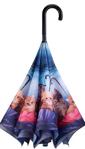 23020RC Kittens Ahoy Stick Umbrella, Colour: Pink/Blue