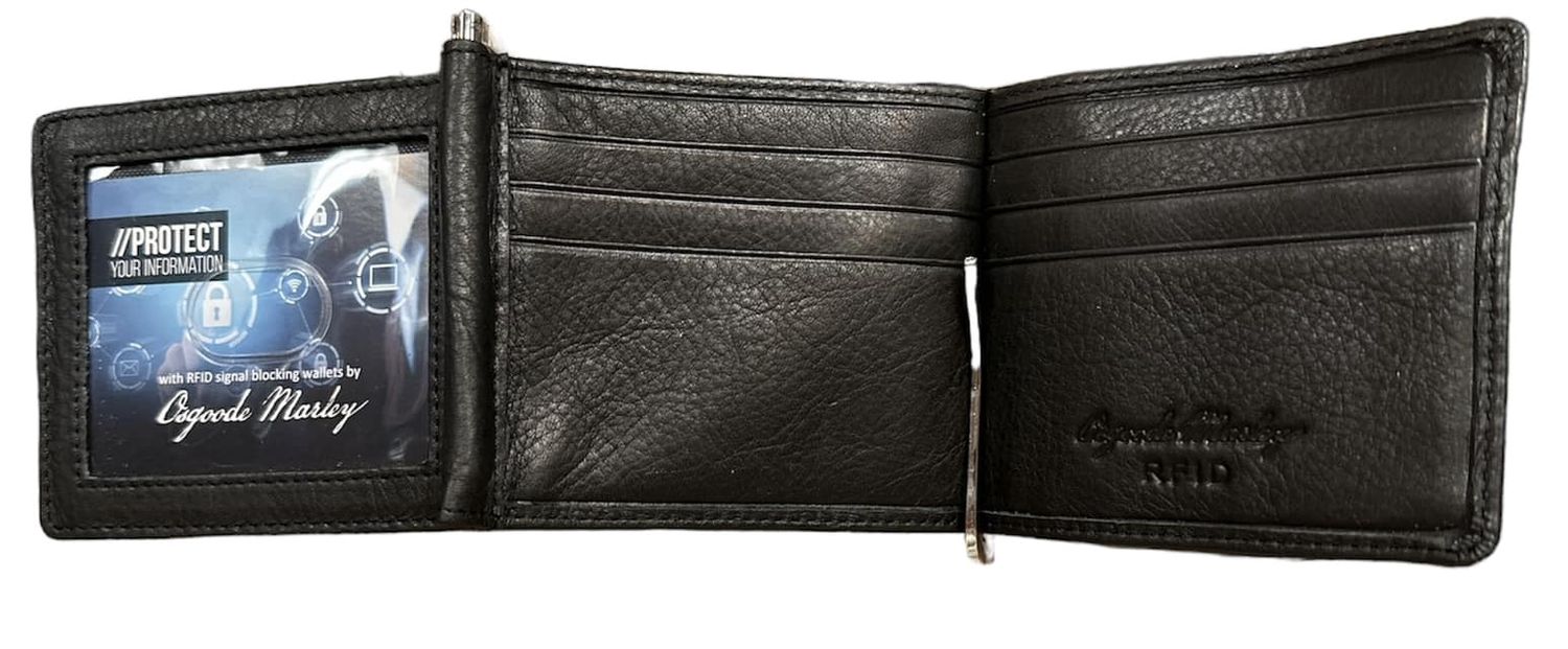 1222 RFID Double Money Clip Wal, Colour: Black