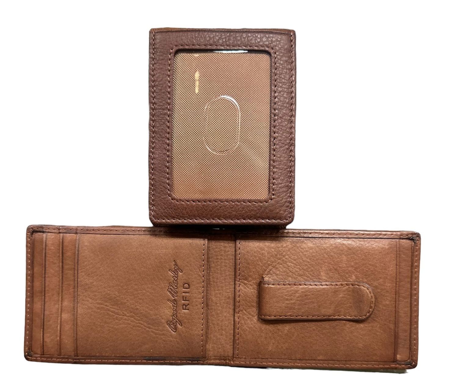 1210 RFID Inside Money Clip Wal, Colour: Brandy