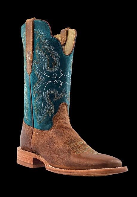 RWL8305-2 Honey Square Toe Boot, Colour: Honey/Azure, Size: 6B
