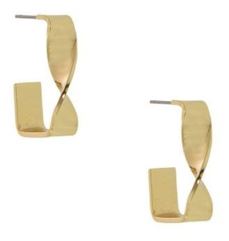 335-231E Twisted Angle Hoop Earrring
