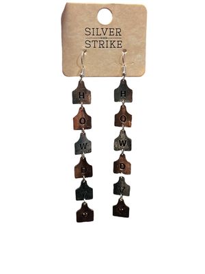 D460017397 HOWDY Linked Ear Tag Earrings