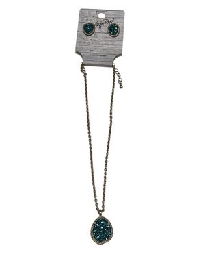 3055033 Gold/Turq Necklace Set