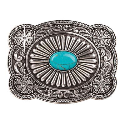 37974 Rectangle Buckle W/Turquo