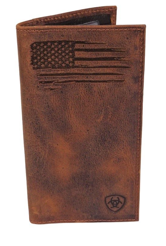 A3545802 Flag Rodeo Wallet, Colour: Dist Brown, Size: Rodeo Wallet