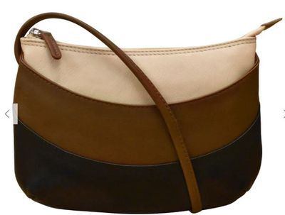 6723 Round Color Block Zip Top Crossbody