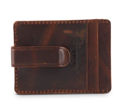 1303 RFID Money Clip Wallet, Colour: Distressed Brn