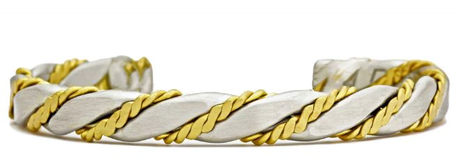 Silver Shaman(65) Bracelet, Colour: German Silver/Brass, Size: Large