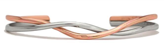 Copper Silver Dance(431) Bracelet, Colour: Copper/German Silver, Size: Medium.