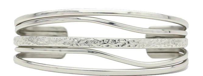 Silver Tide(444) Bracelet, Colour: German Silver, Size: Medium