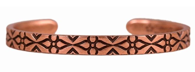 Luminous(N114) Copper cuff Bracelet, Colour: Copper, Size: Large