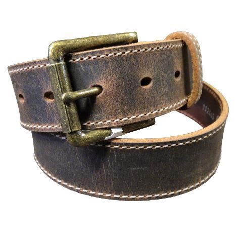 1024 Distressed Belt w/Stitch, Colour: Dist Brn, Size: 32